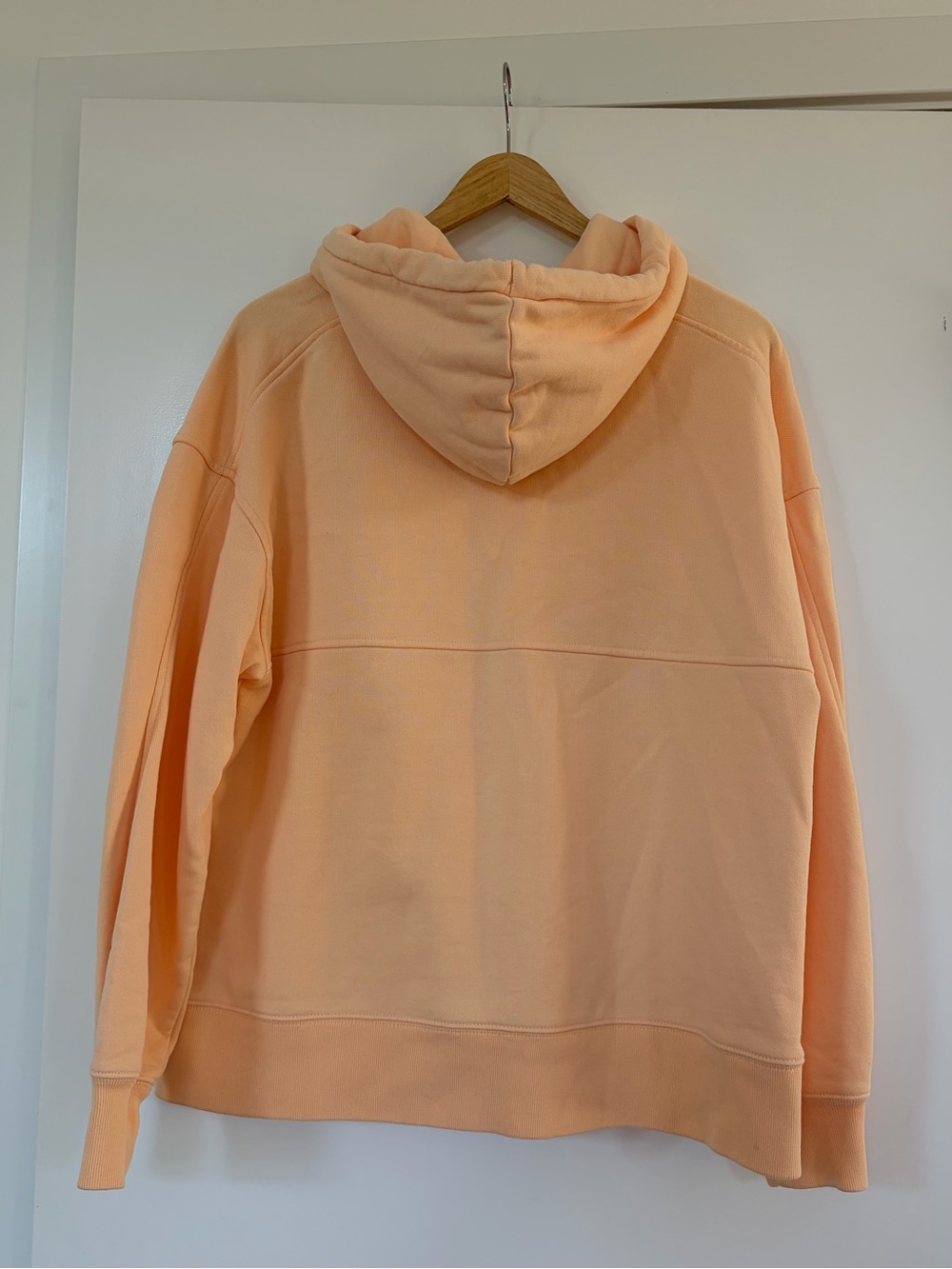 Everlane The Track Organic Popover Hoodie In Apricot / Peach Size Small View 6